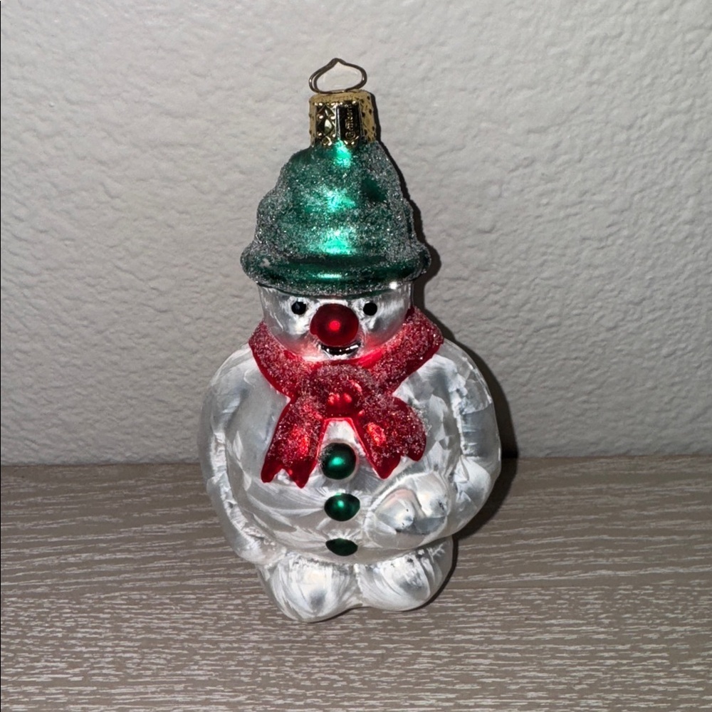 Christborn snowman Christmas Ornament Vintage Germany Hand Blown Glass